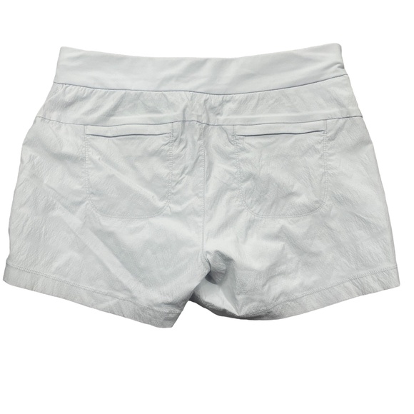 Athleta 8 Light‎ Gray Shorts Zip Snap Closure Zip Pockets Nylon Spandex - Picture 5 of 6